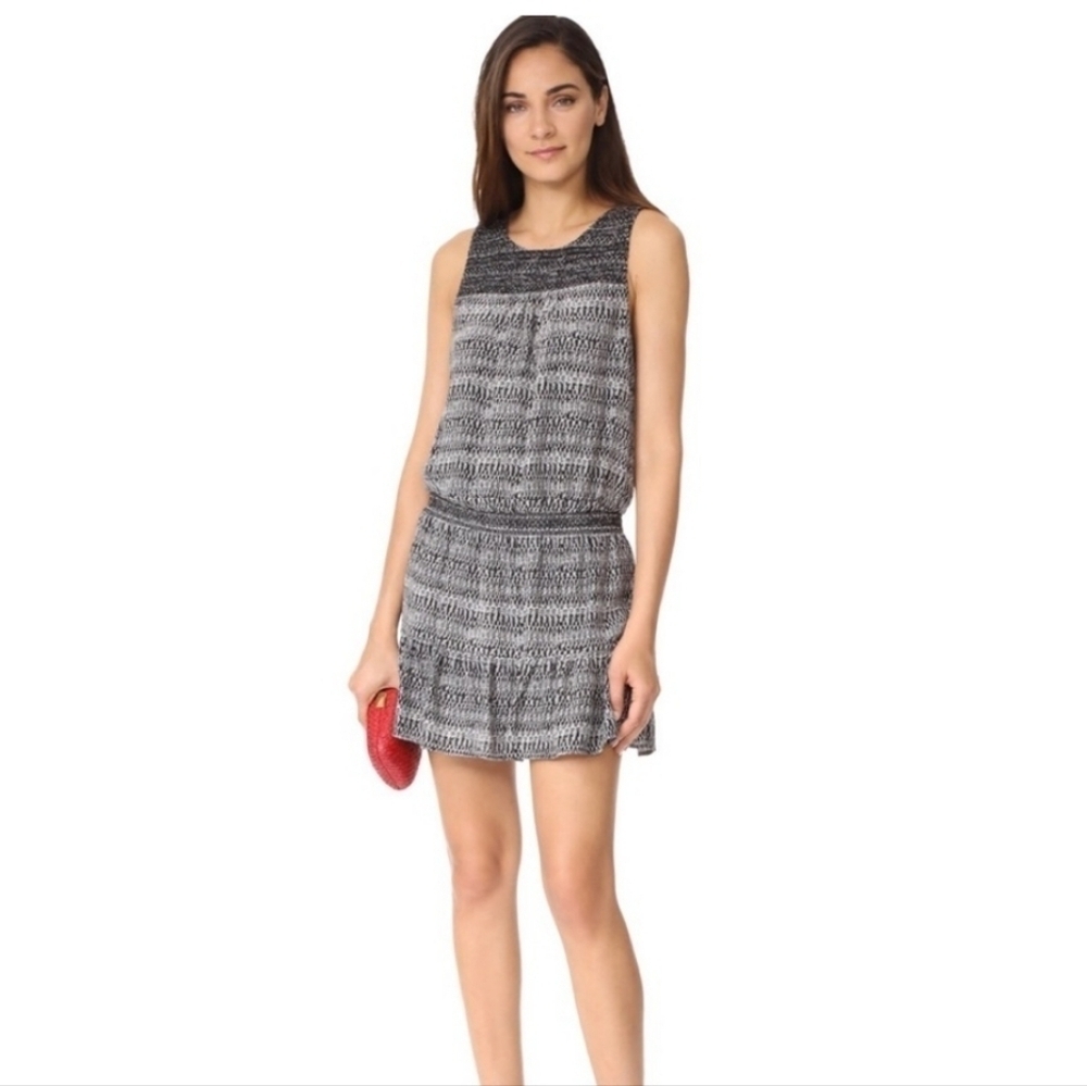 NWT Joie Black and White Sleeveless Dress Ruffled Bottom Skirt - Large
